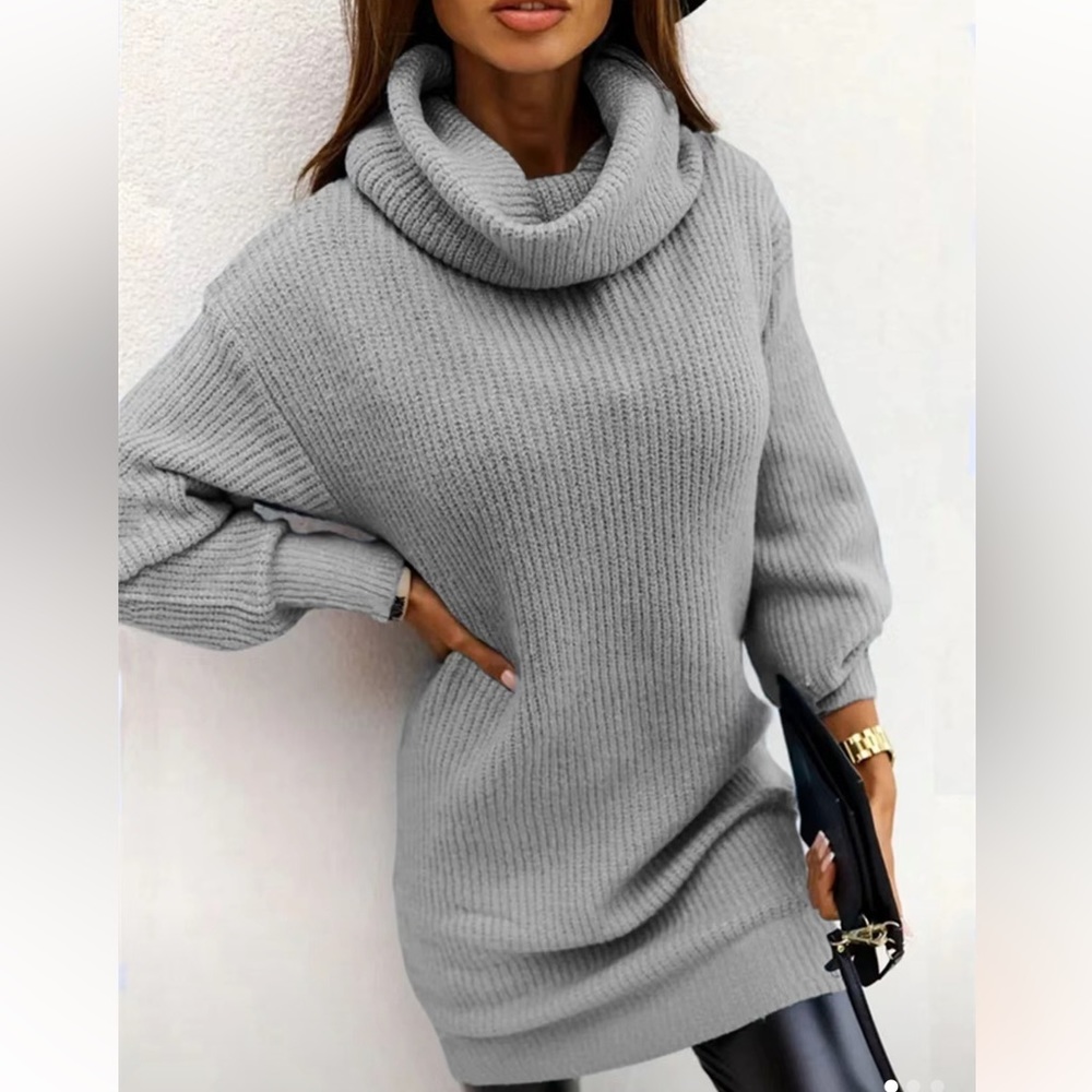NWOT Grey Turtleneck Sweater Dress